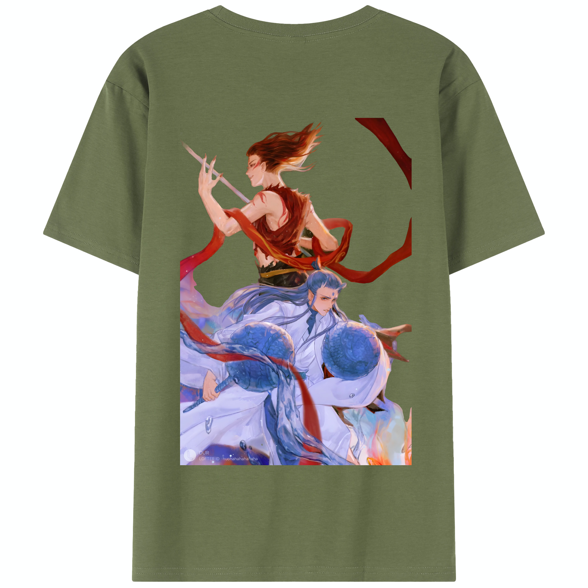（画像用） Ne Zha 2 ナタ 魔童の大暴れ 綿100％半袖Tシャツ（背面プリント）